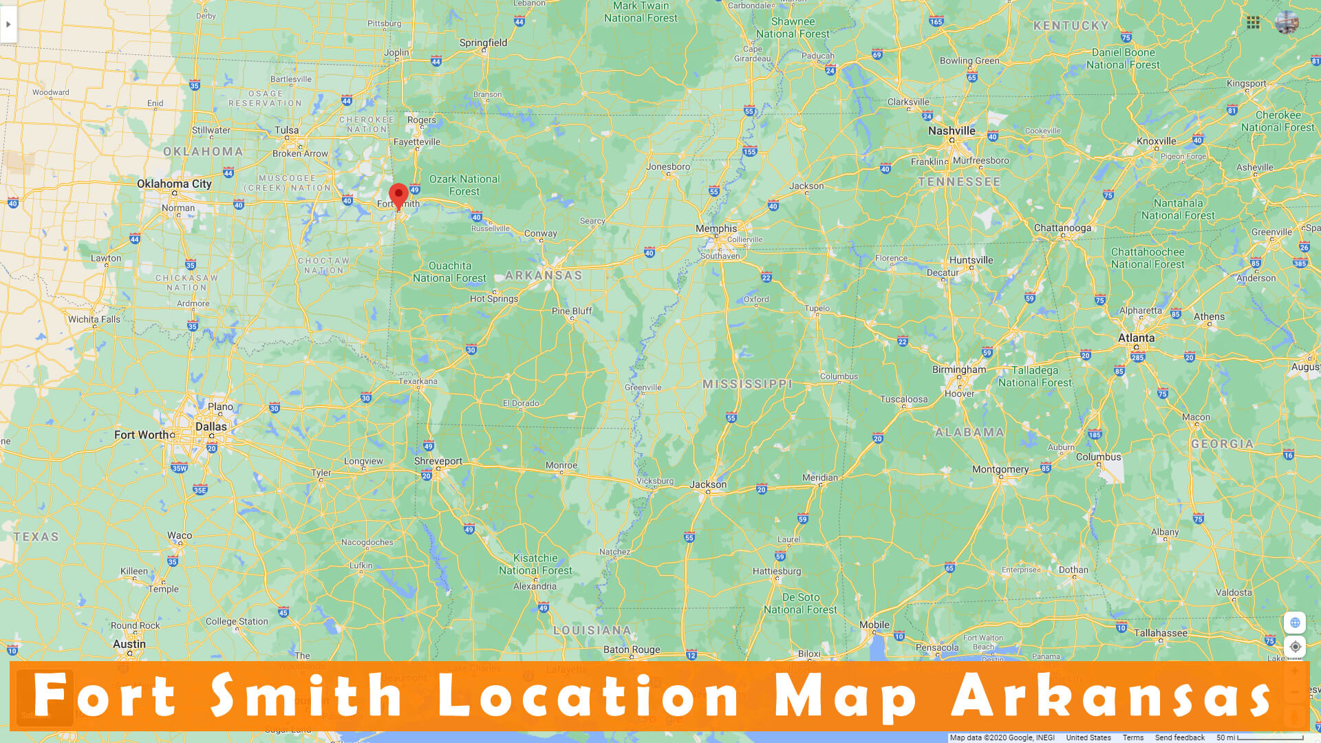 Fort Smith Location Map Arkansas